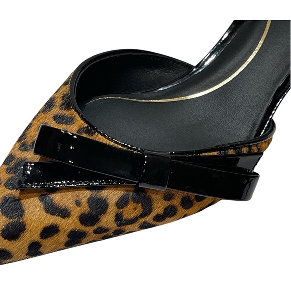 🔥SALE🔥COLE HANN NOELLA BOW CALF HAIR LEOPARD PRINT SLINGBACK PUMPS SZ 8 B NWOT - Picture 12 of 13